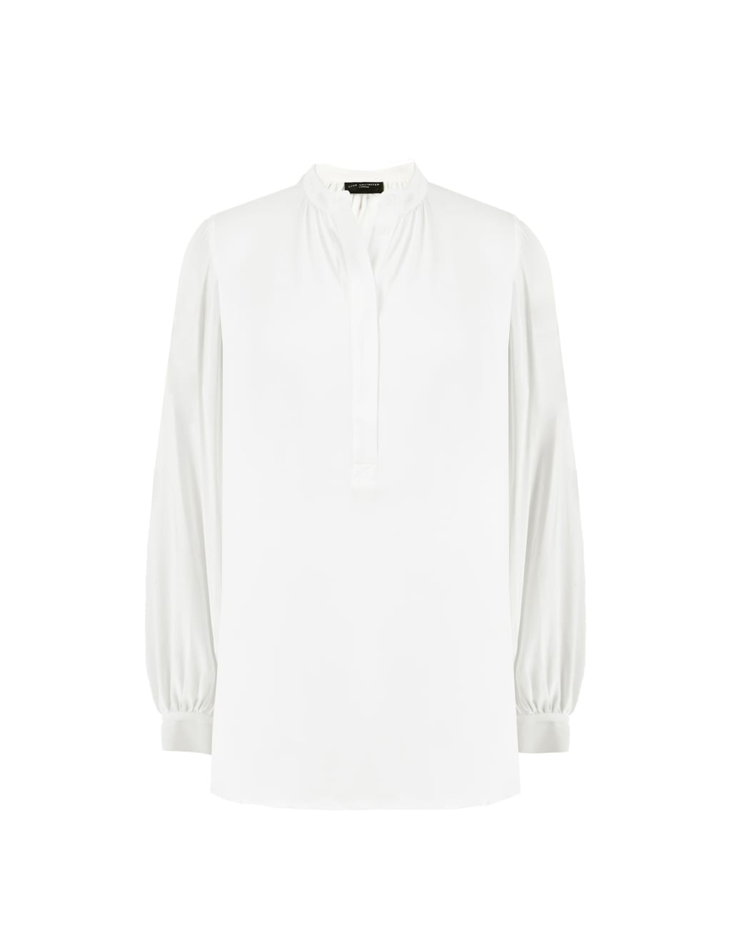 Satin Collared Blouson Sleeve Blouse image 2