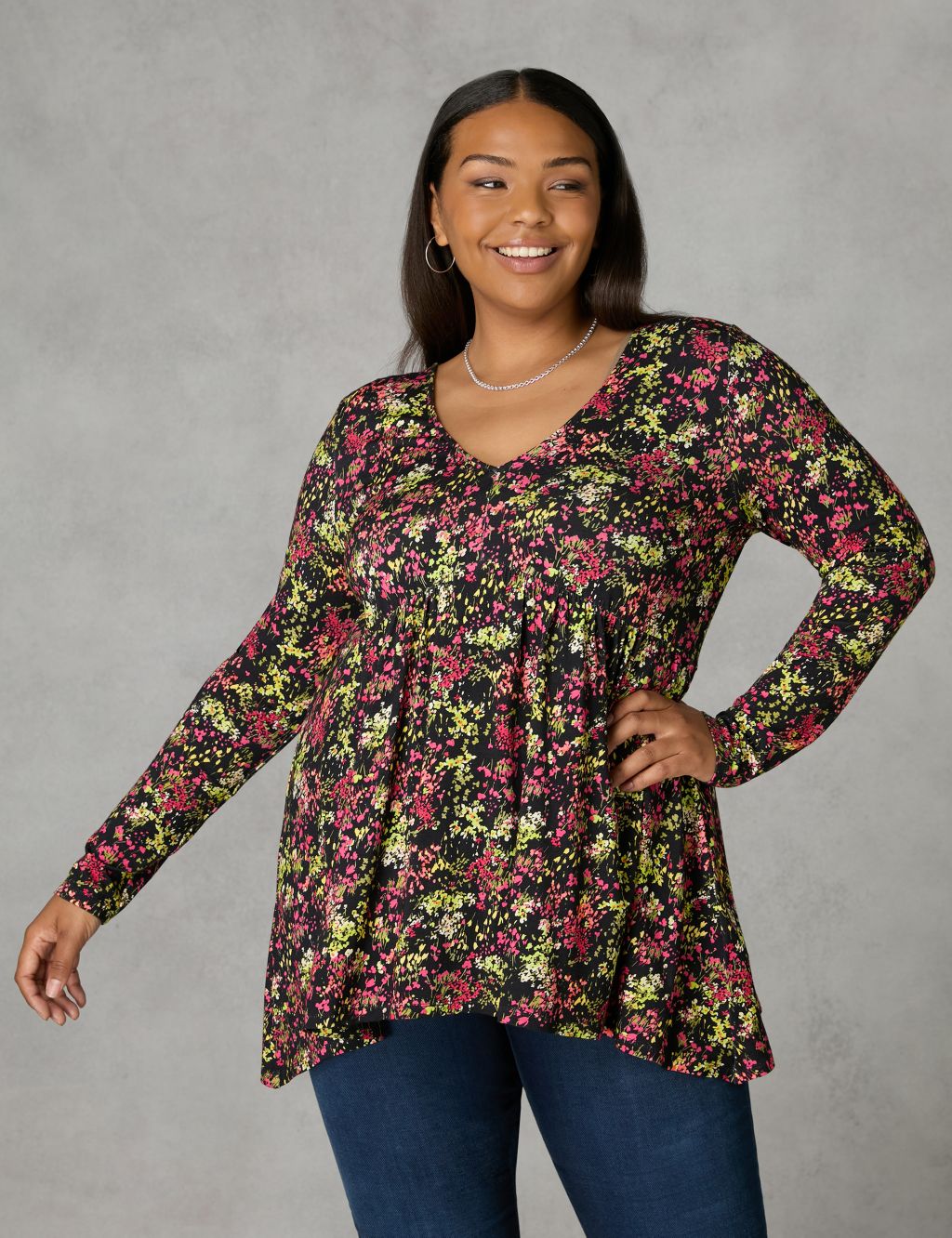 Jersey Ditsy Floral Top