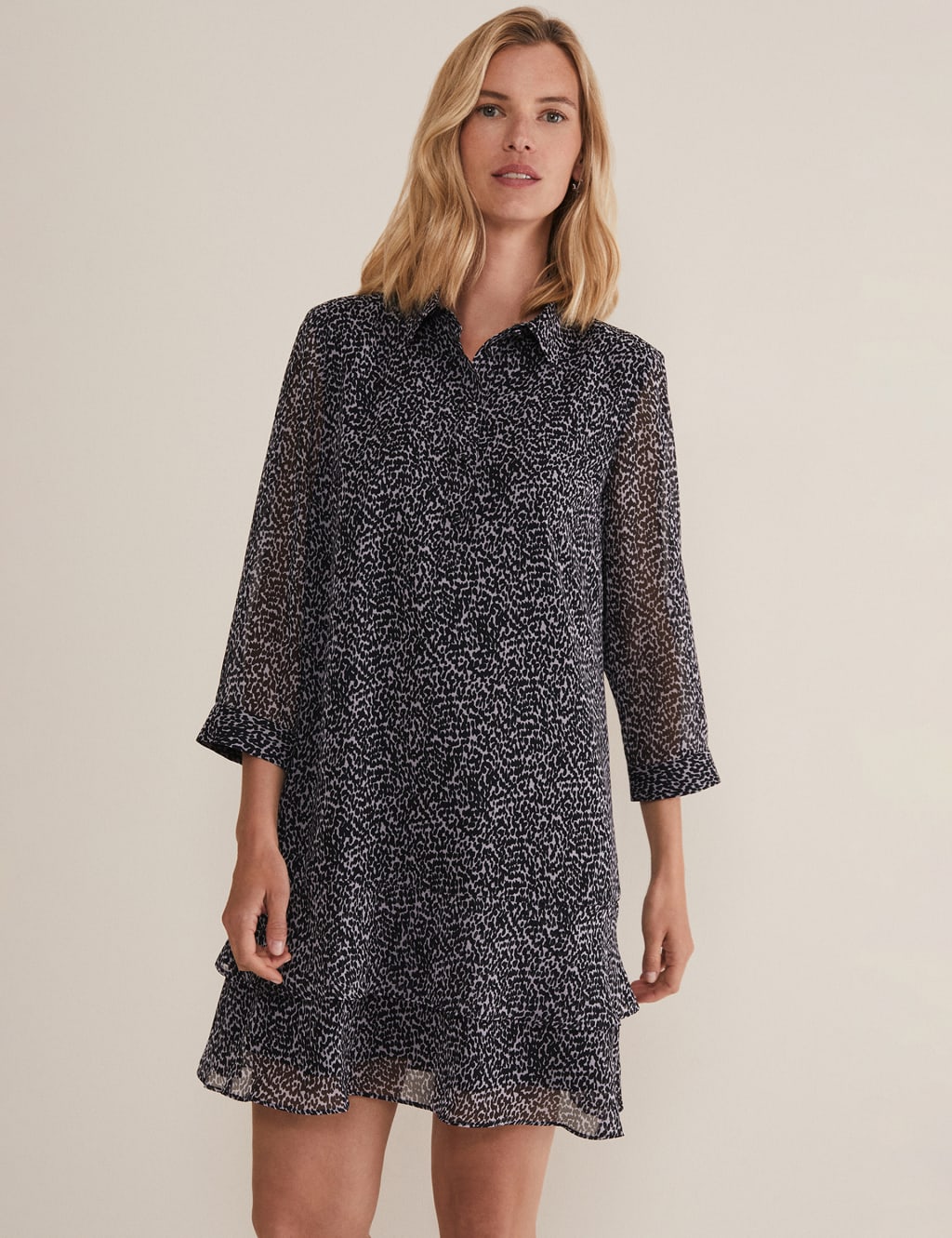 Printed Knee Length Tiered Dress image 1
