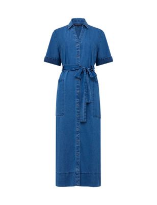 French Connection Womens Denim Midaxi Shirt Dress - 6 - Blue, Blue