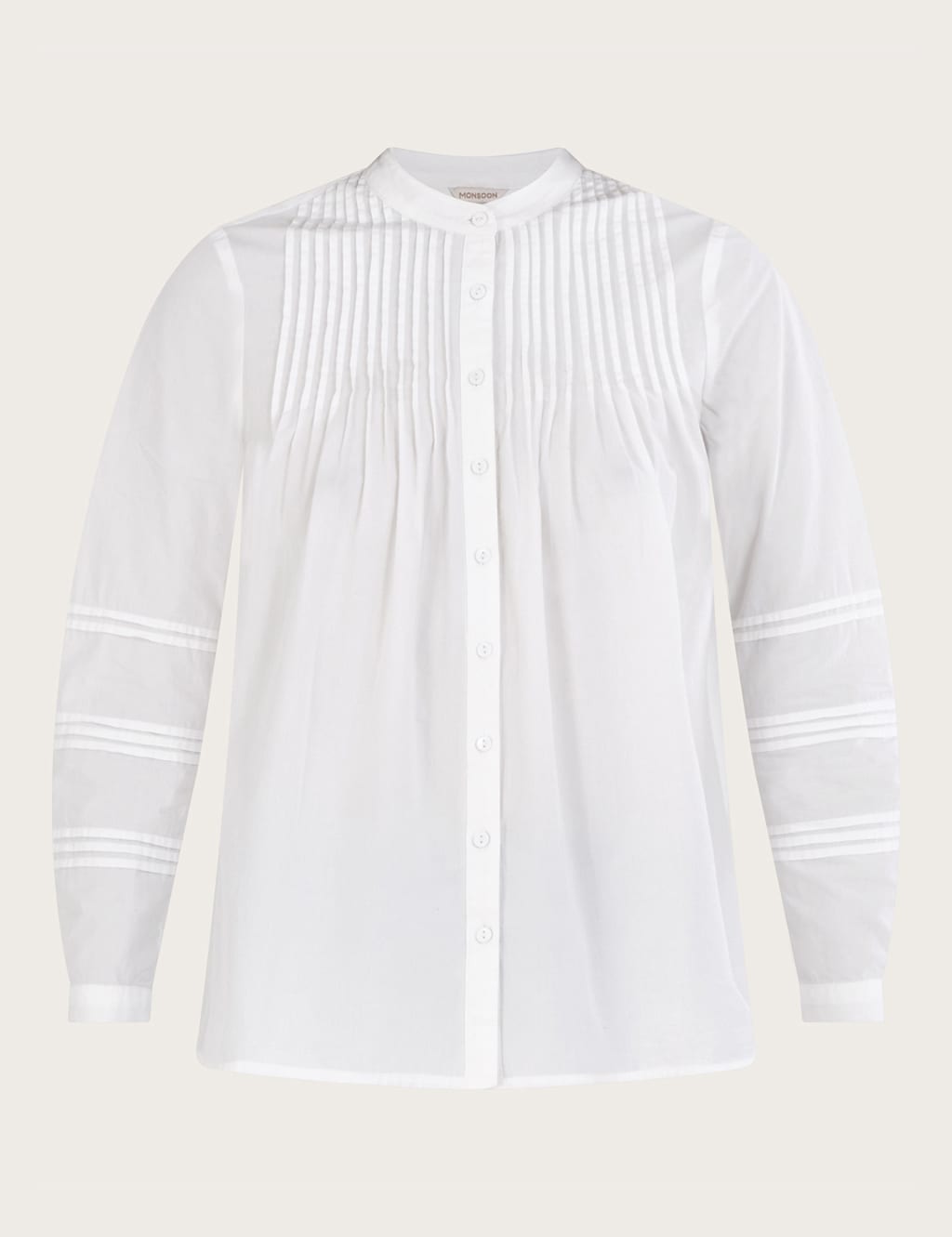 Pure Cotton Longline Relaxed Pintuck Blouse image 2