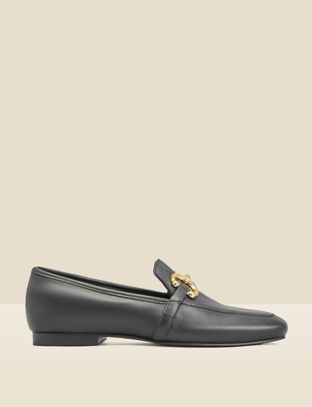 Leather Ring Detail Loafers
