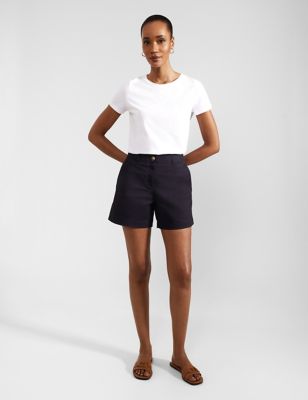 Hobbs Women's Cotton Rich Shorts - 8 - Navy, Navy,White