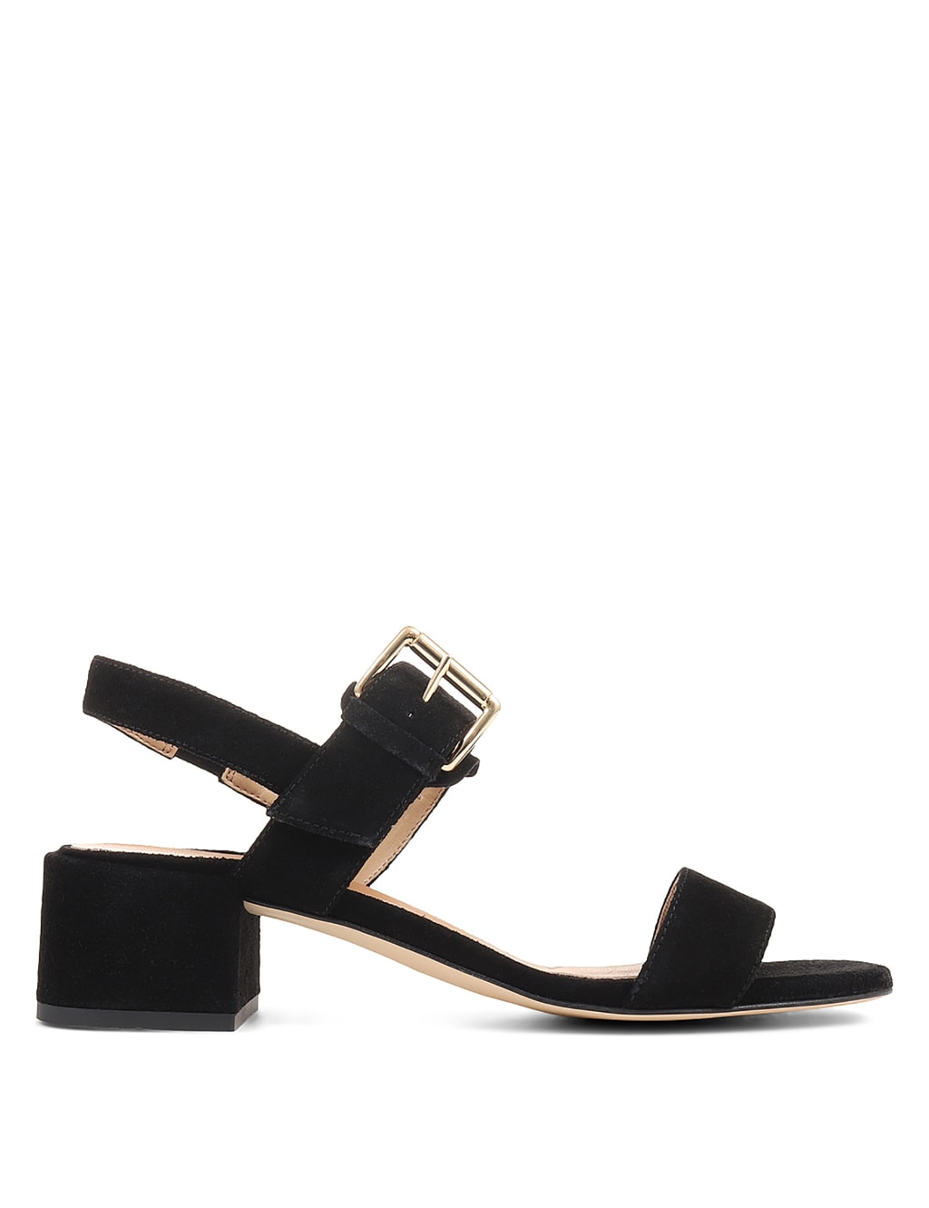 Suede Ankle Strap Block Heel Sandals image 3