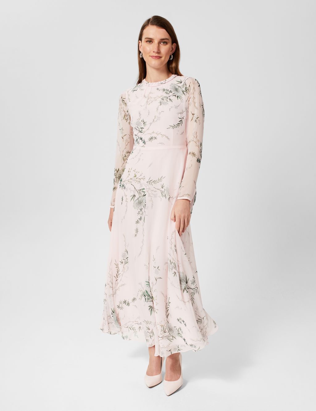 Pure Silk Floral Midaxi Swing Dress image 1