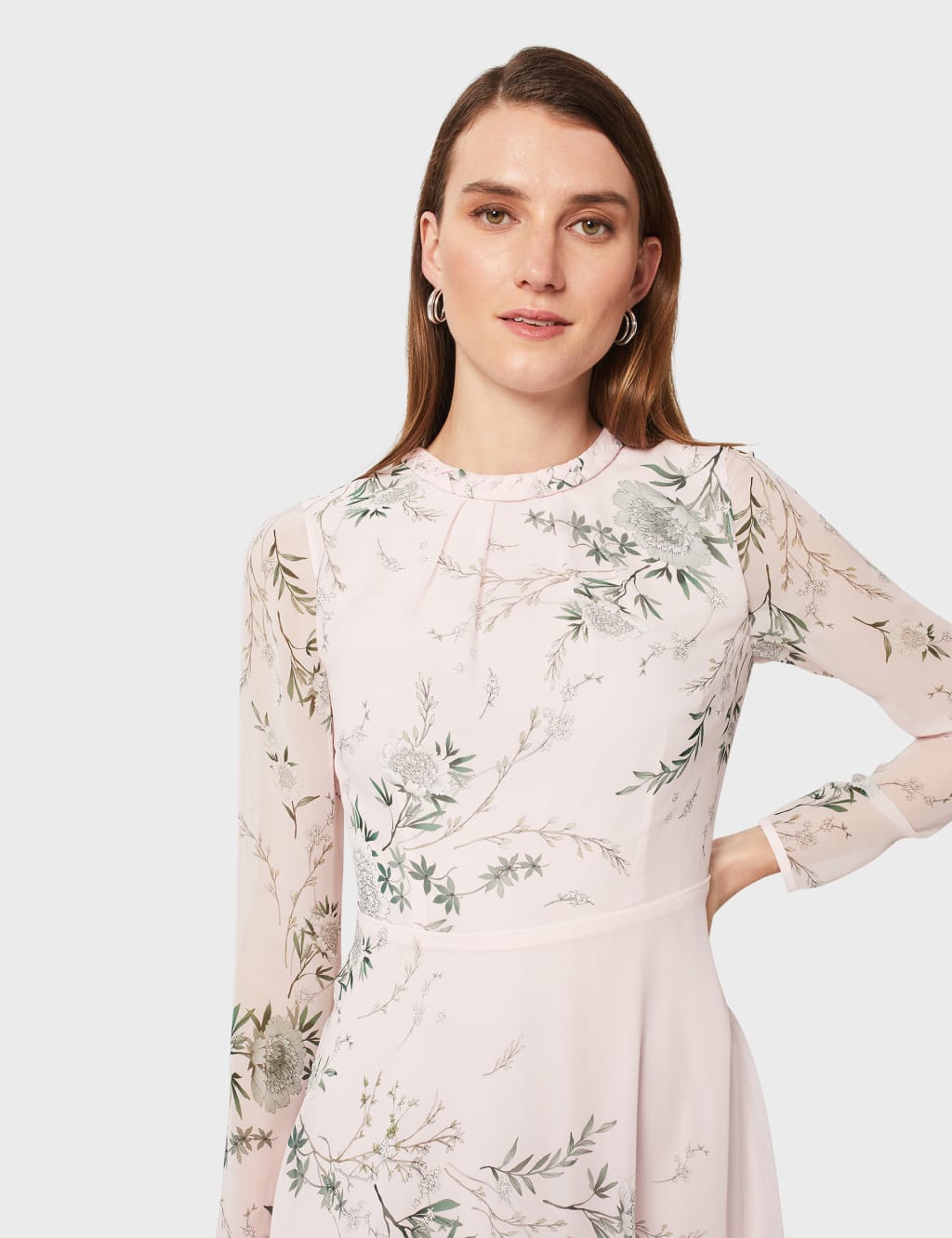 Pure Silk Floral Midaxi Swing Dress image 3