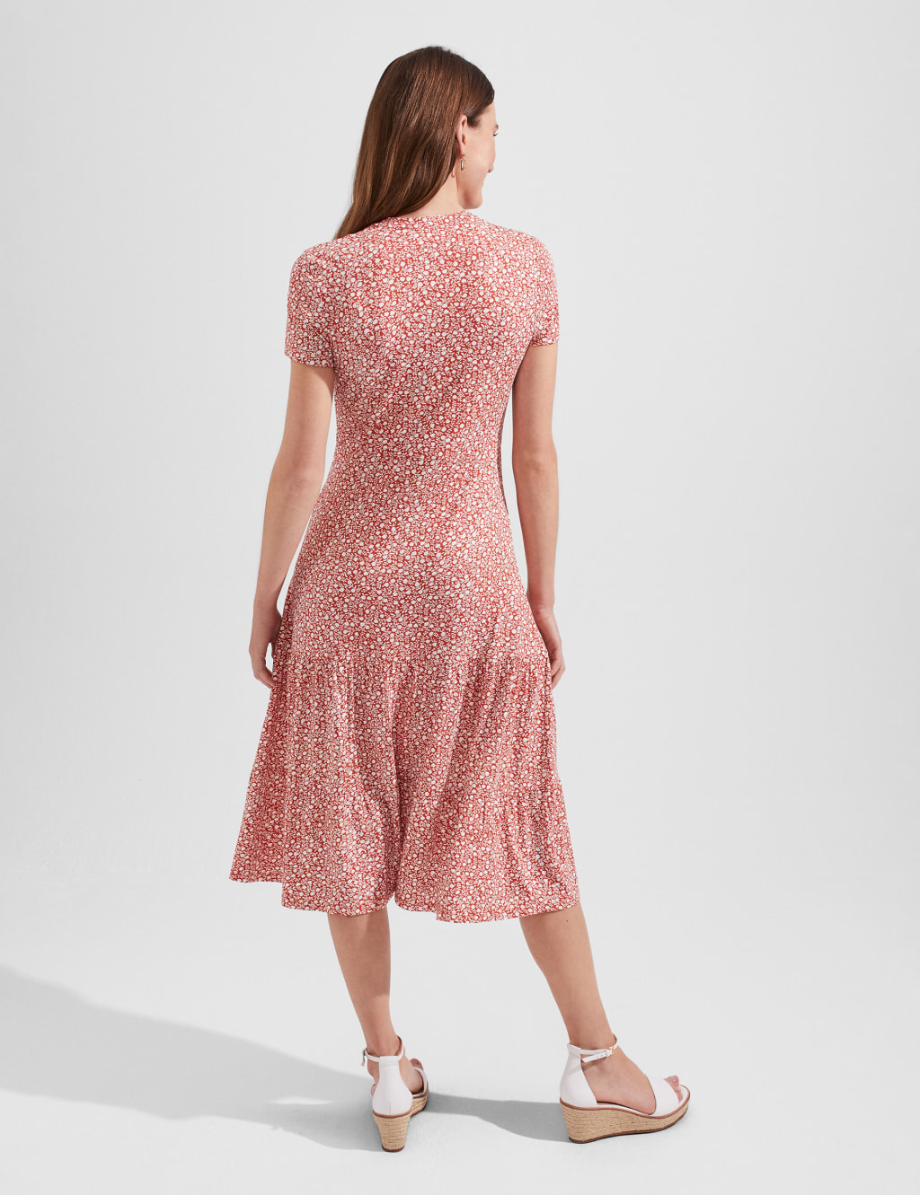 Printed V-Neck Midi Tea Dress image 3