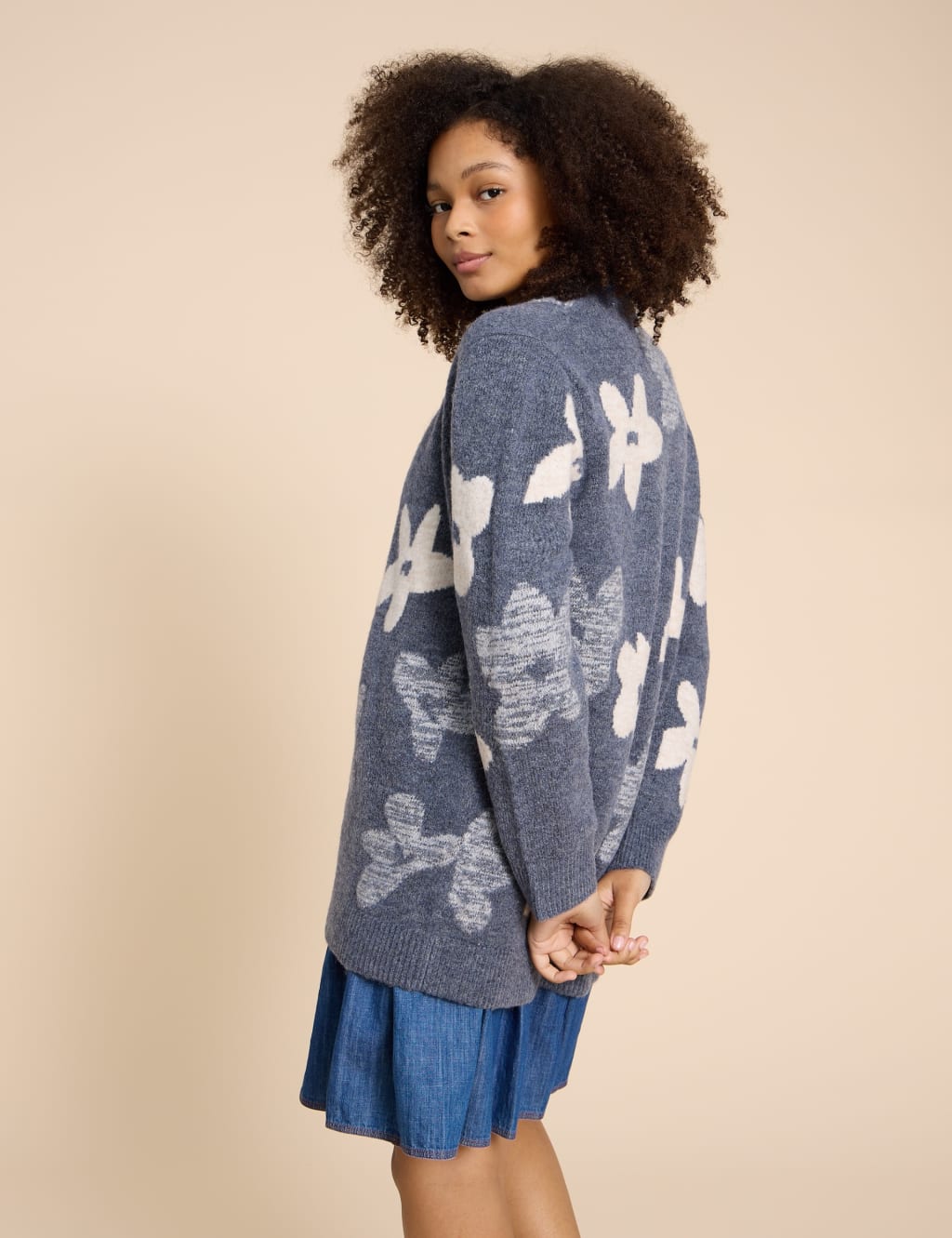 Recycled Blend Floral Edge to Edge Cardigan image 4