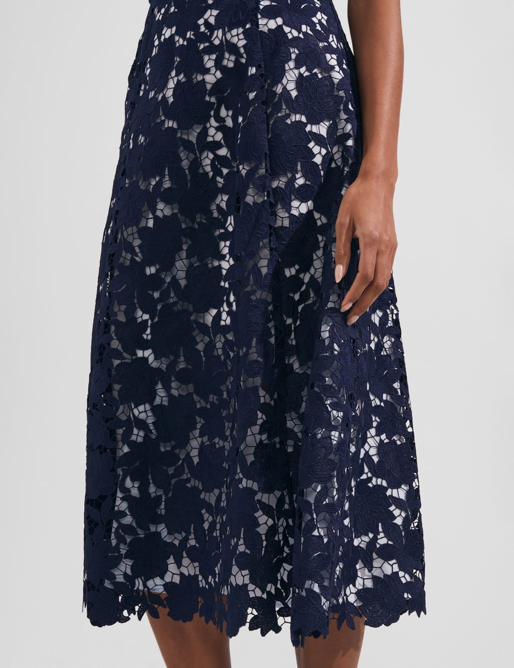 Lace Embroidered Midi Swing Dress image 4