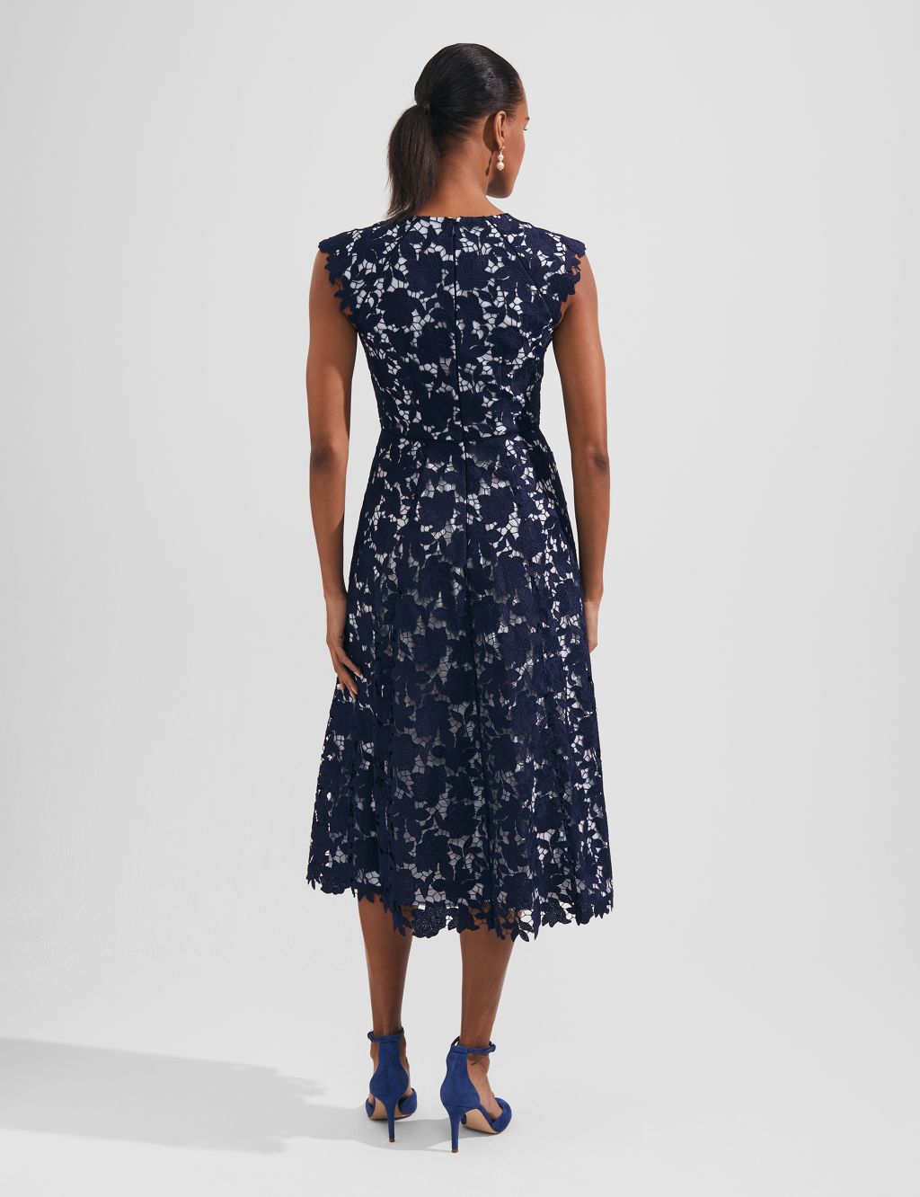 Lace Embroidered Midi Swing Dress image 4