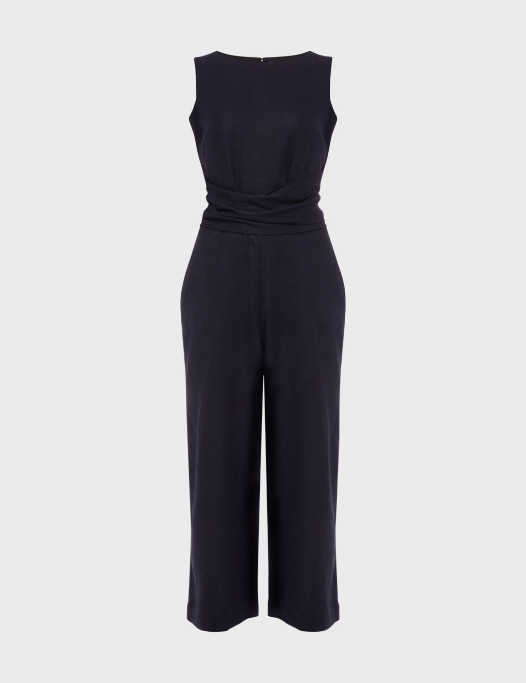Pure Linen Tie Detail Cropped Jumpsuit image 5