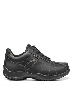 Hotter Men's Thor II Leather Lace Up Trainers - 7 - Black, Black