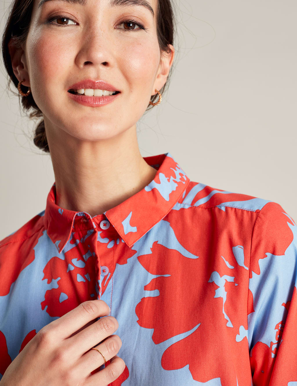Pure Cotton Floral Midi Shirt Dress image 4