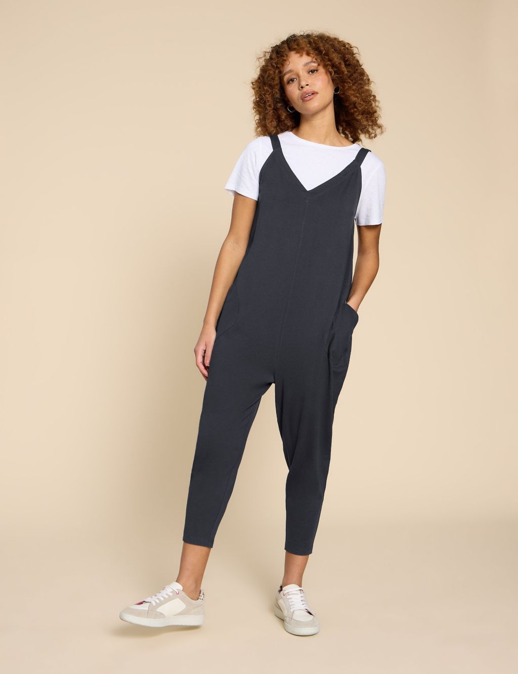 Jersey Sleeveless Cropped Jumpsuit