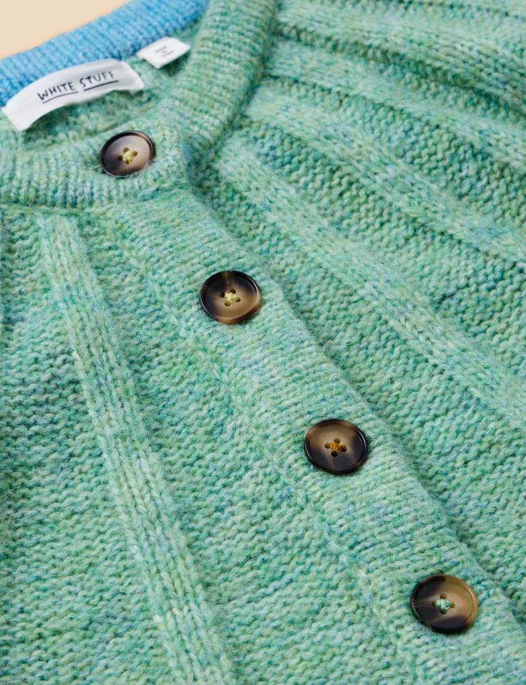 Ribbed Button Front Cardigan with Wool image 6