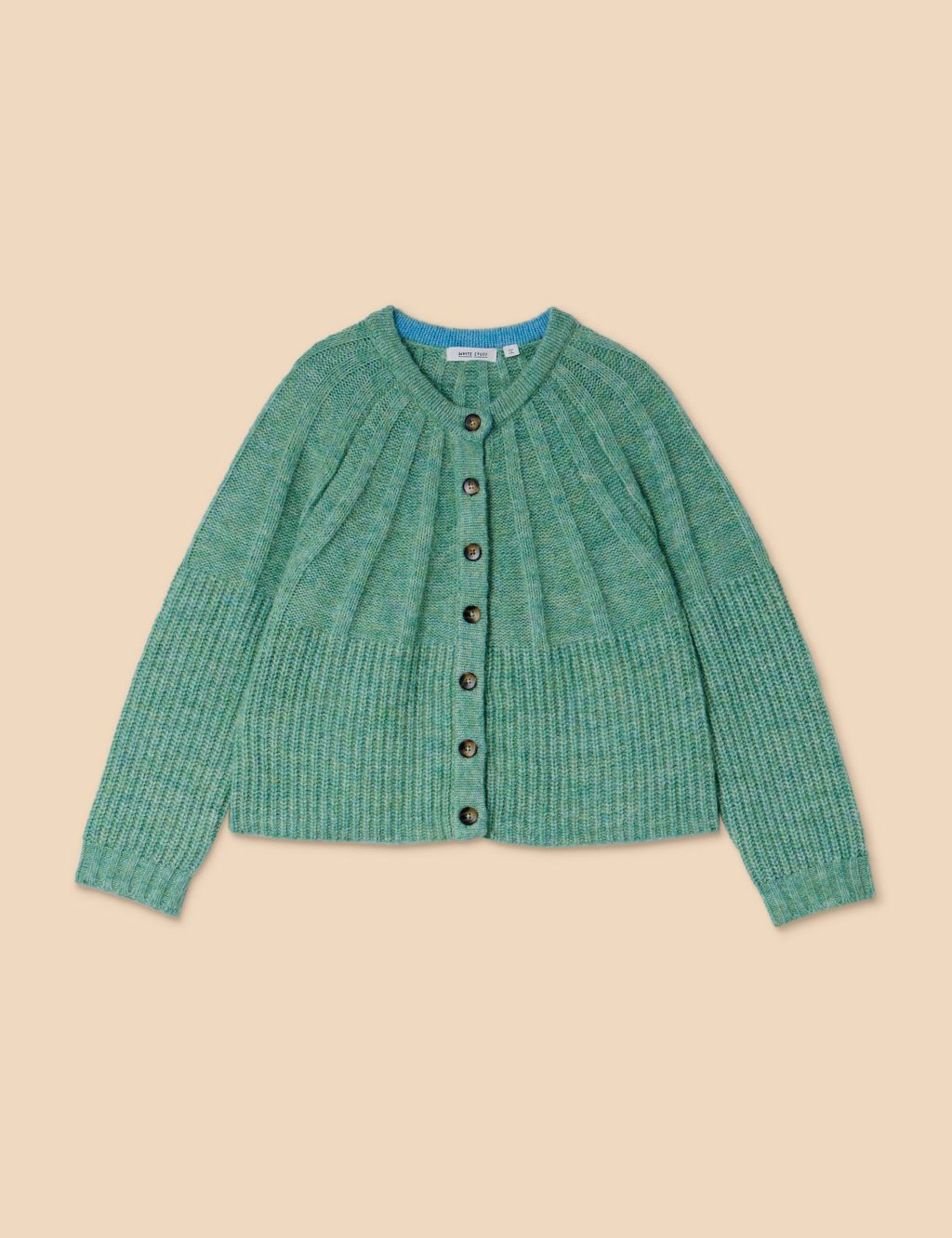 Ribbed Button Front Cardigan with Wool image 2