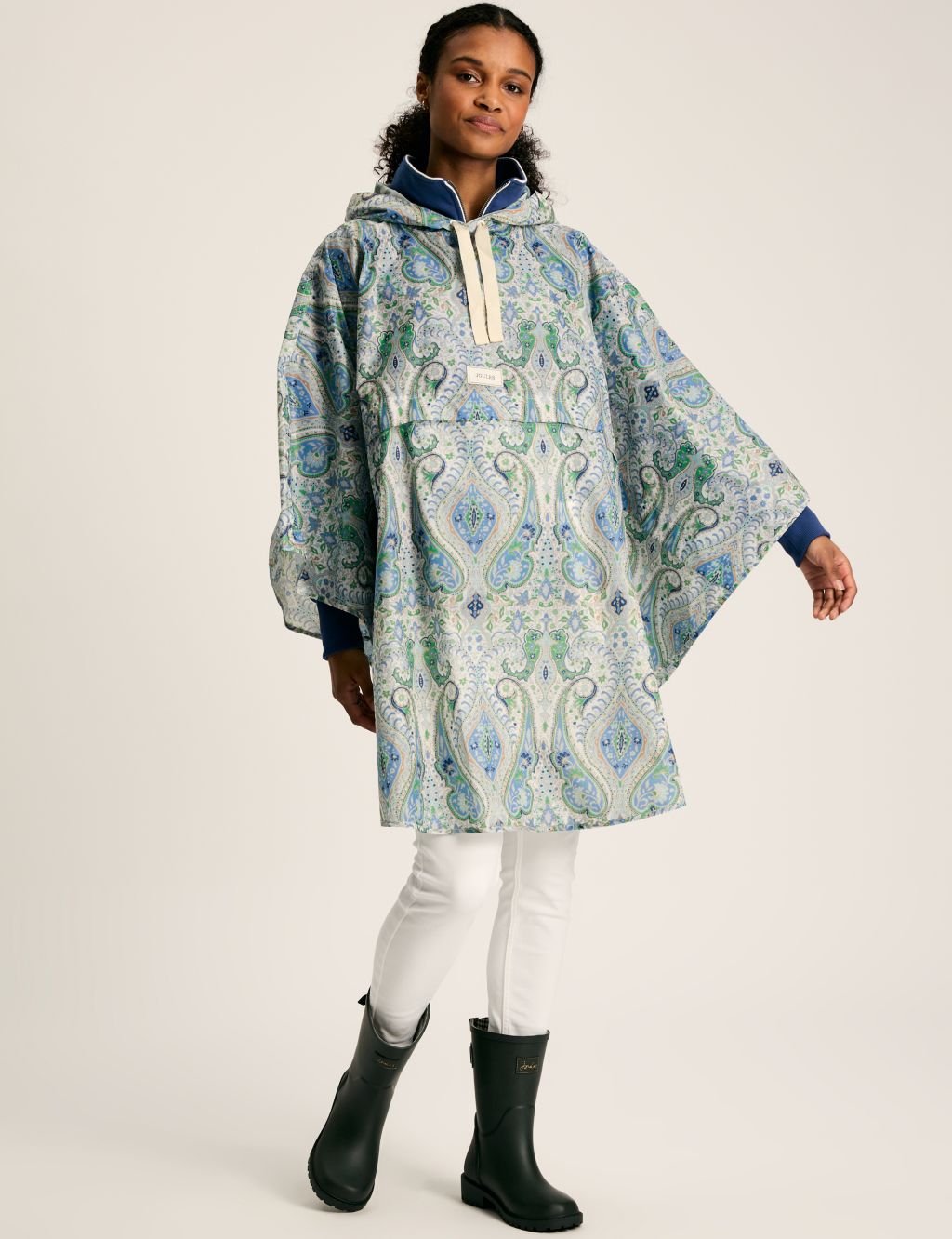 Waterproof Paisley Hooded Longline Raincoat