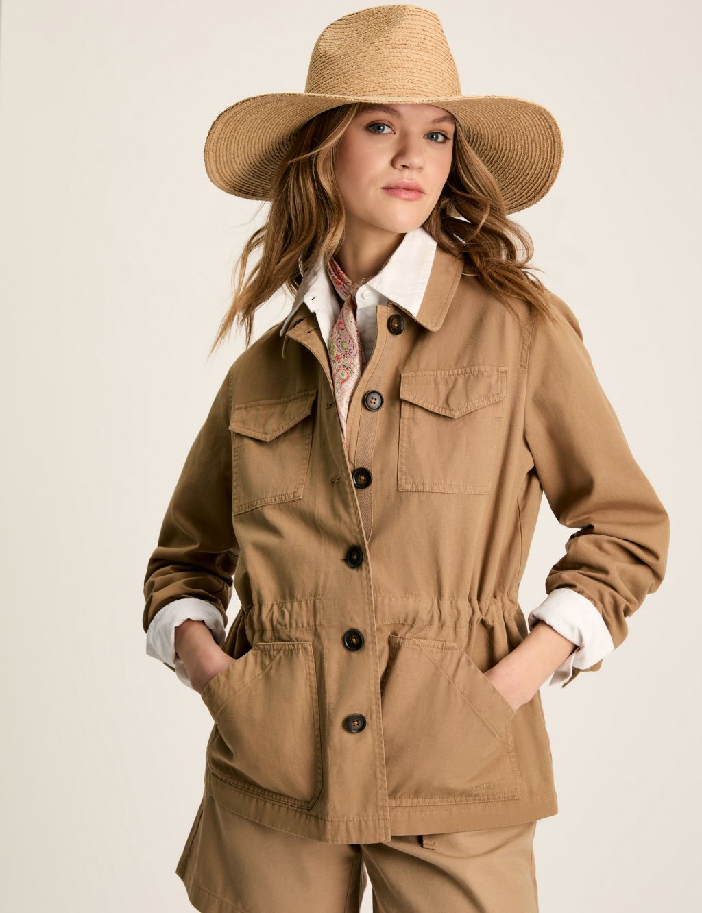 Cotton Rich Collared Jacket with Linen