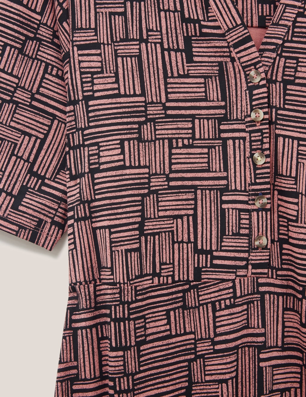 Jersey Geometric V-Neck Midi Tiered Dress image 6