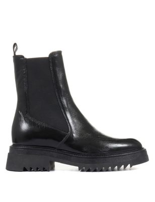 Leather Chelsea Block Heel Ankle Boots | SOSANDAR | M&S