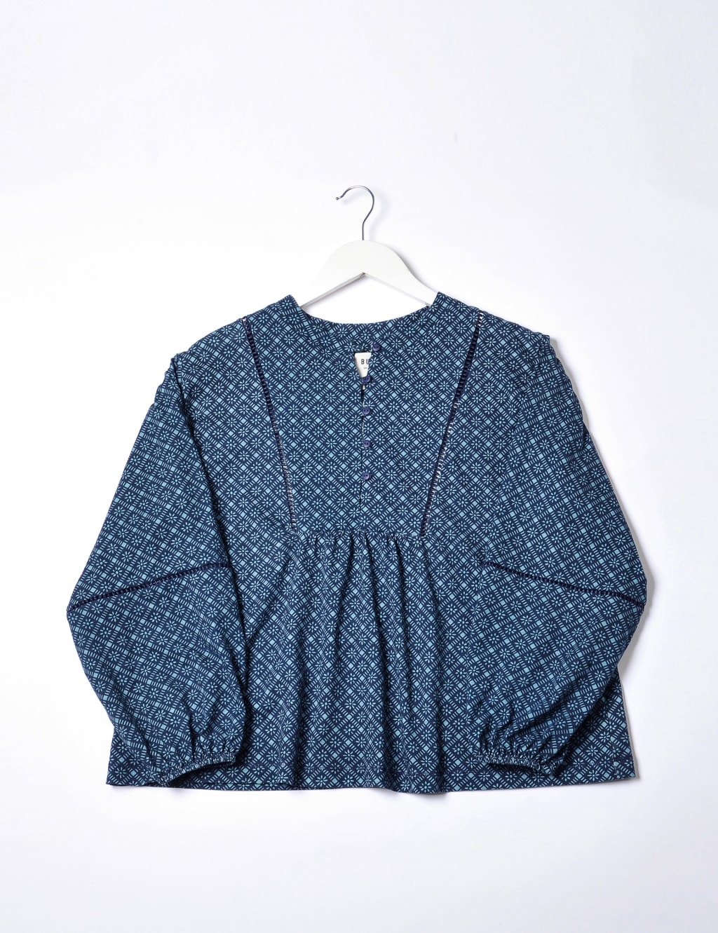 Modal Blend Floral Bib Front Blouse image 2
