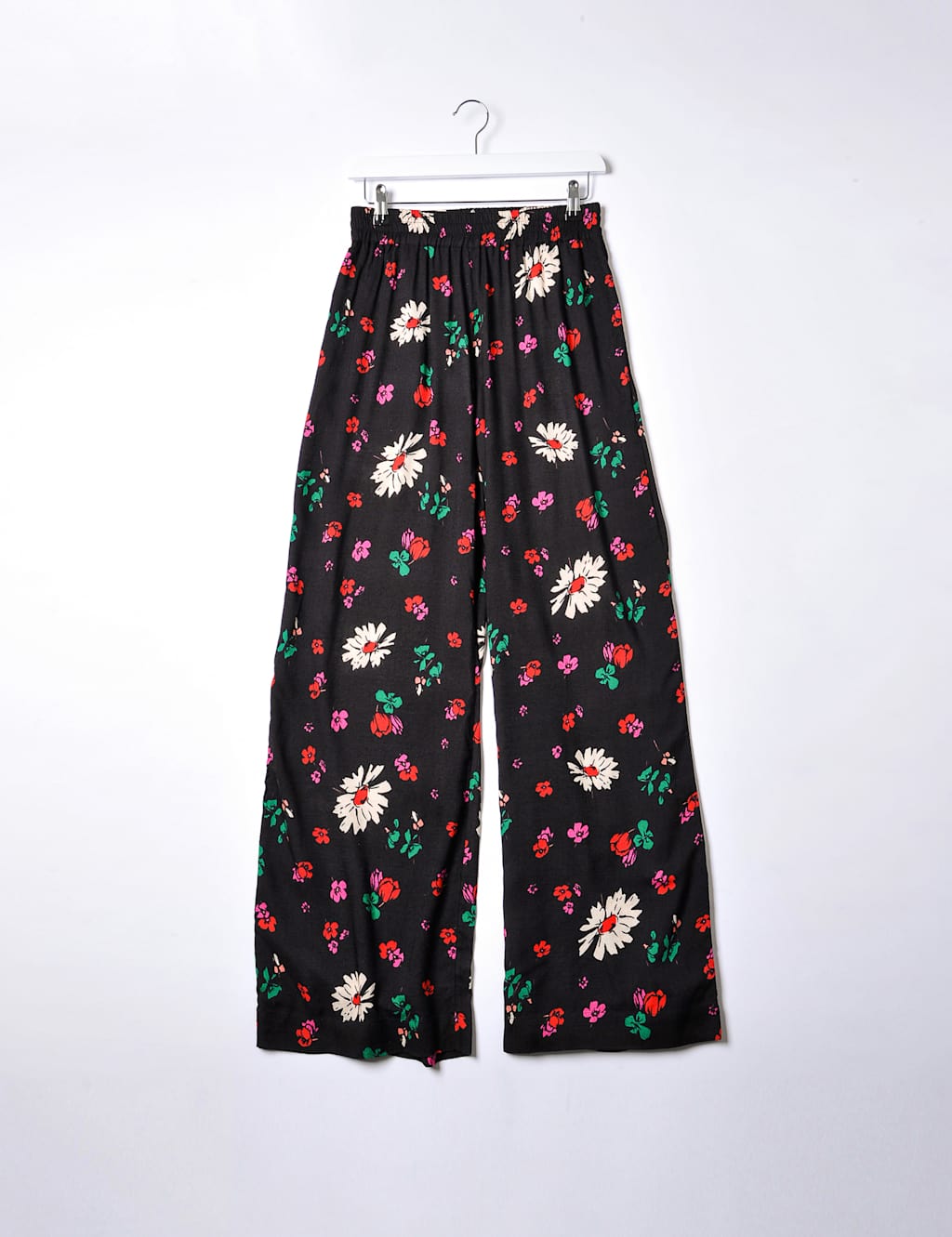 Floral Elasticated Waist Wide Leg Trousers image 2
