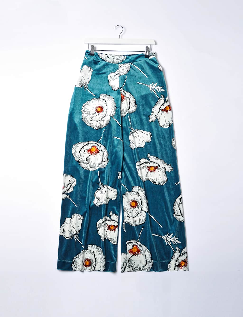 Velvet Floral Wide Leg Trousers image 2