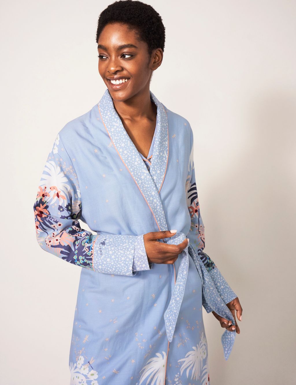 Cotton Rich Printed Dressing Gown image 2