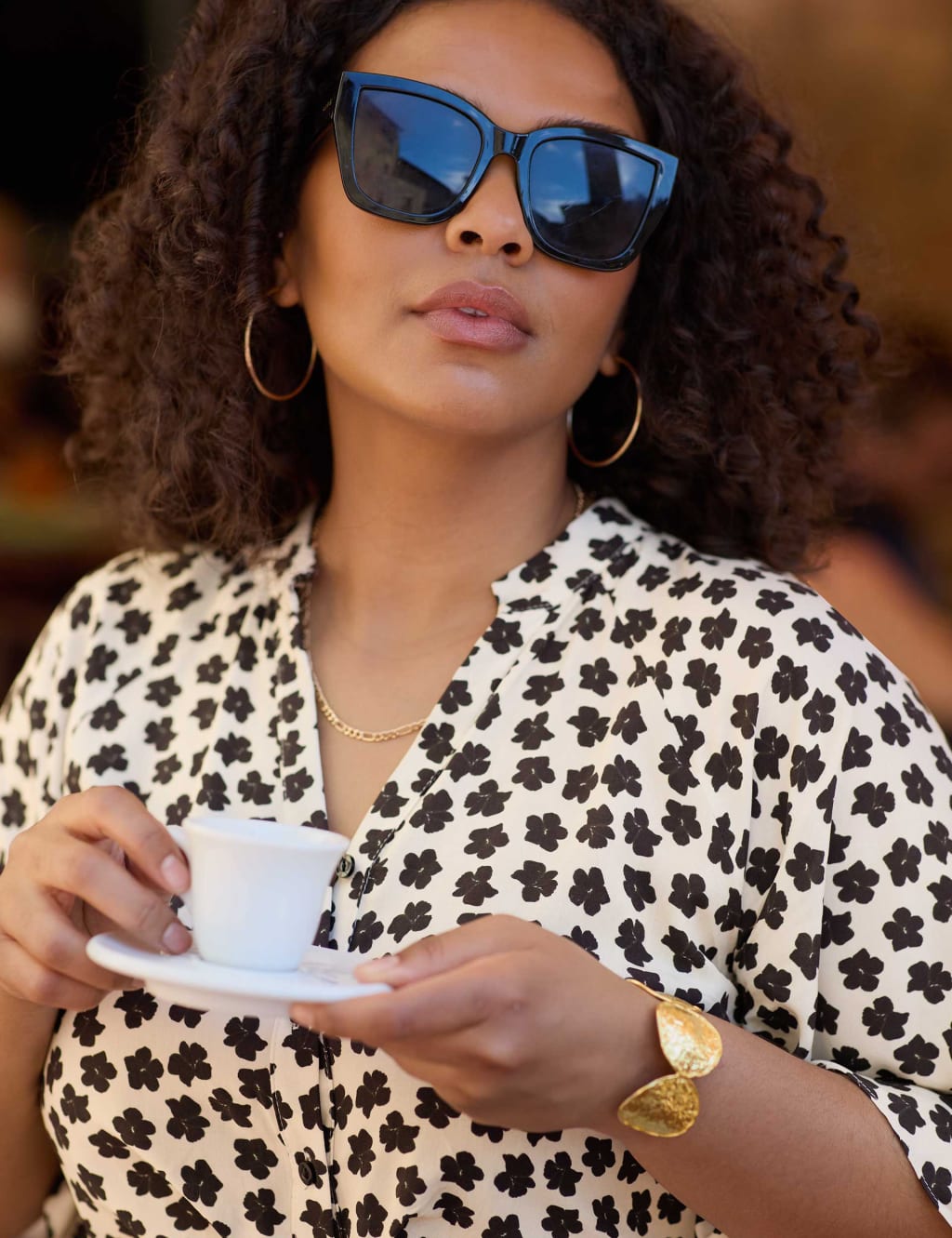 Floral Midaxi Relaxed Shirt Dress image 1
