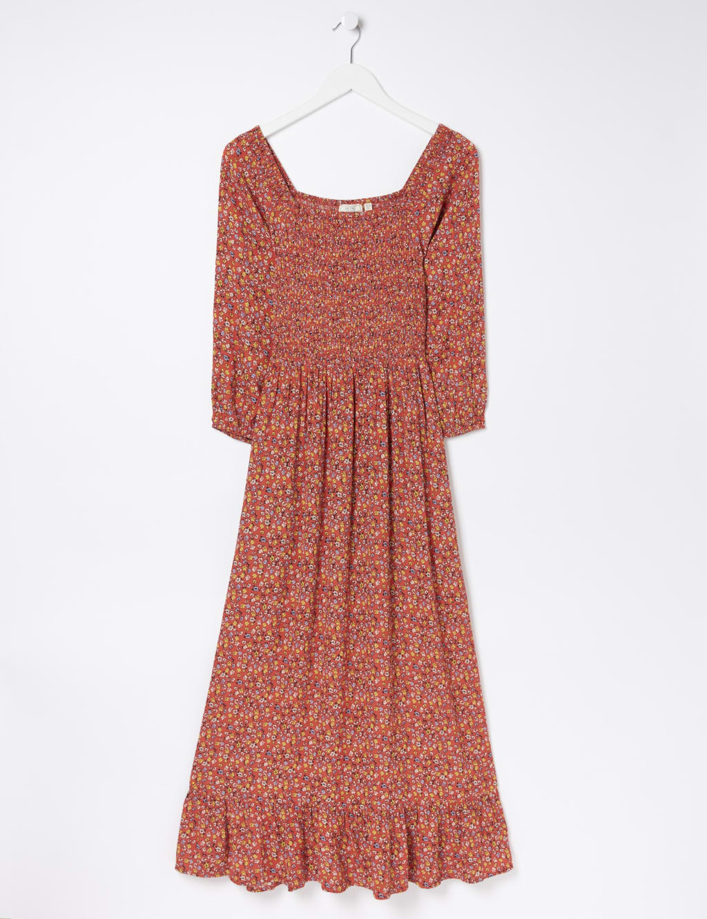 Ditsy Floral Shirred Midi Waisted Dress image 2