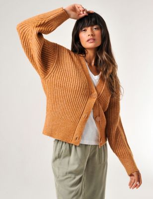 値頃　ennoy　BUTTON　CARDIGAN　(BROWN)