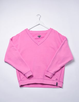Melita L S O Neck Pullover Knit Fuchsia Pink