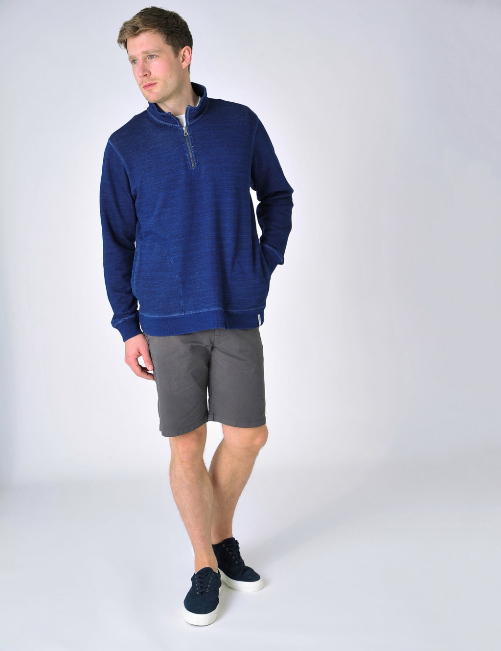 Pure Cotton Half Zip Funnel Neck Sweatshirt image 5