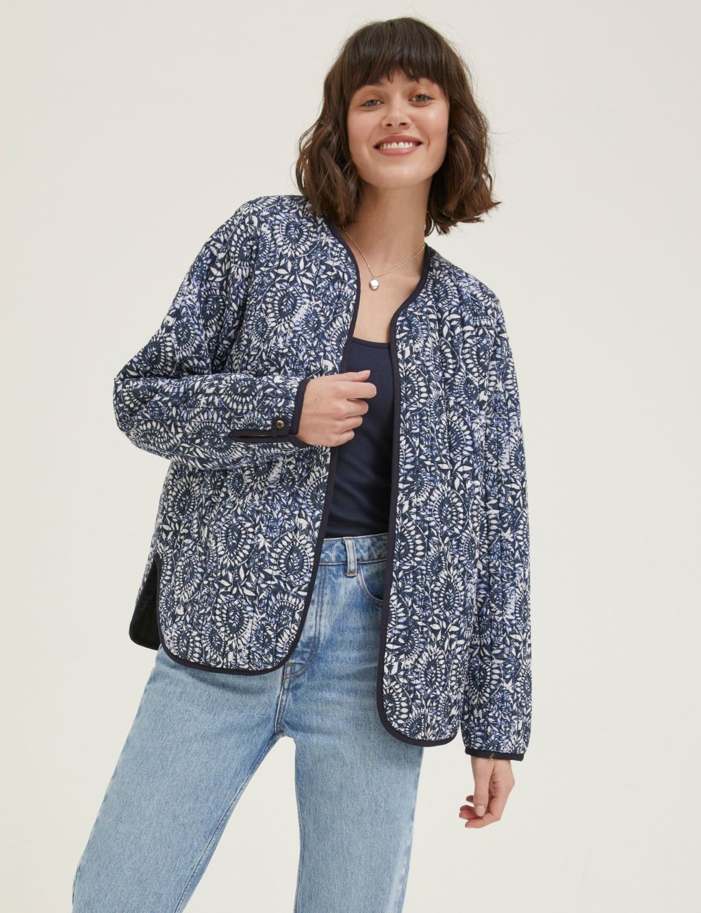 Pure Cotton Floral Quilted Jacket image 2