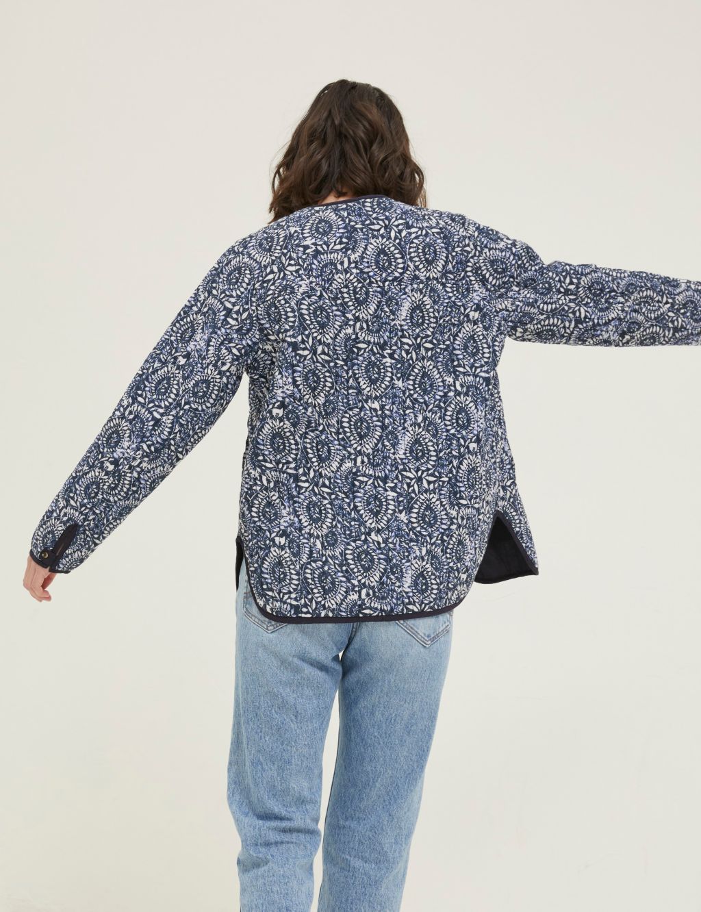 Pure Cotton Floral Quilted Jacket image 4