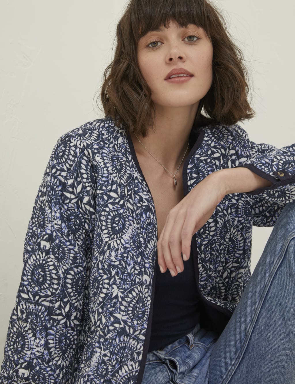Pure Cotton Floral Quilted Jacket image 5