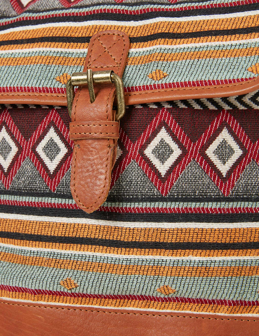 Cotton Blend Woven Striped Bucket Bag image 2