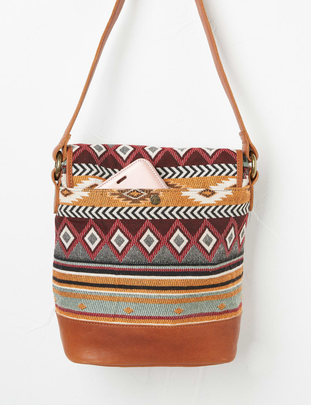 Cotton Blend Woven Striped Bucket Bag image 3