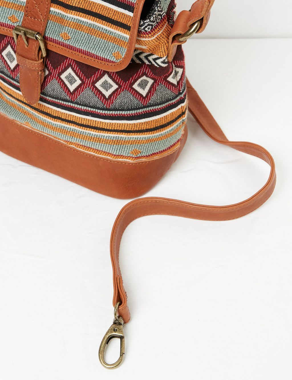 Cotton Blend Woven Striped Bucket Bag image 4