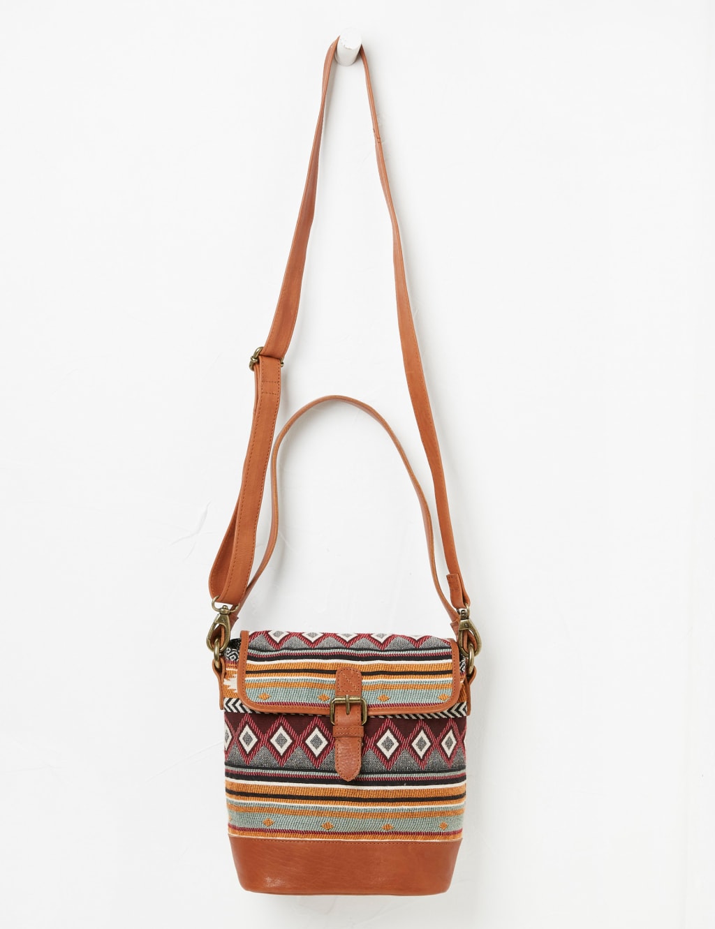 Cotton Blend Woven Striped Bucket Bag image 5