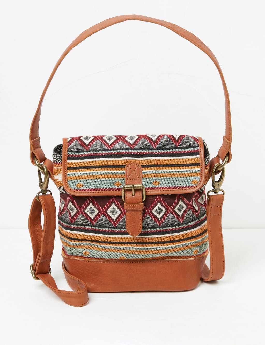Cotton Blend Woven Striped Bucket Bag image 1