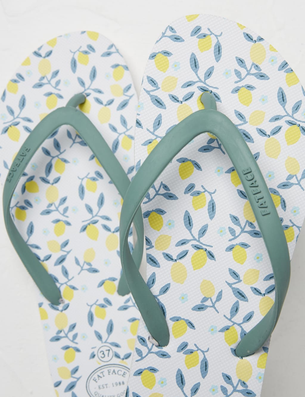 Lemon Print Flip Flops image 2