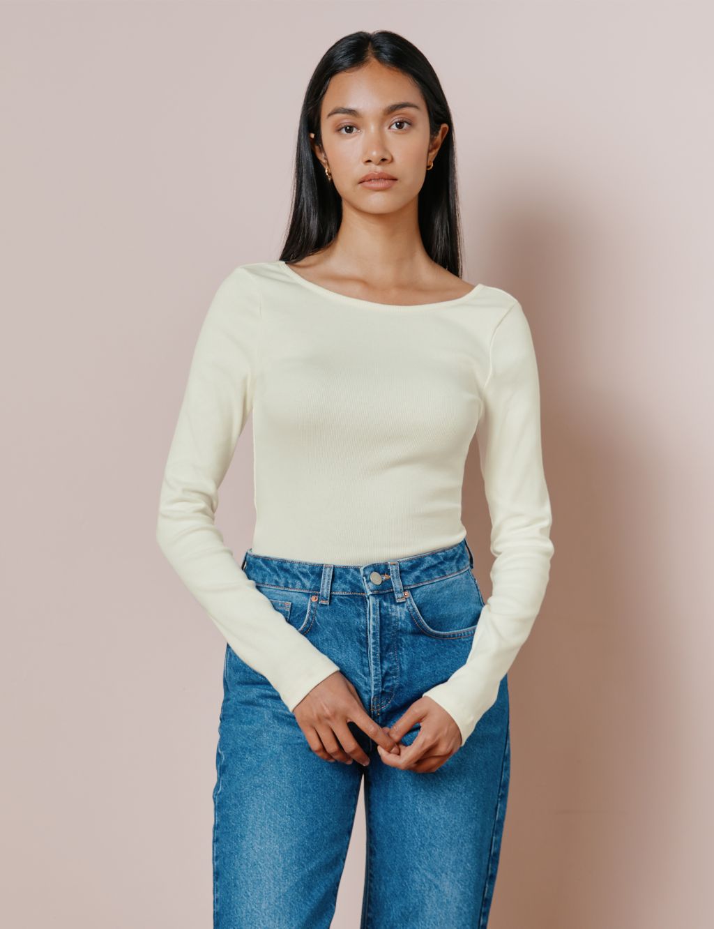 Cotton Rich Ribbed Top image 1