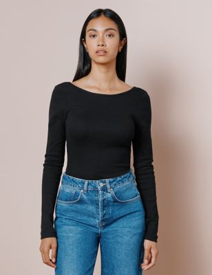 Cotton Rich Ribbed Top | Albaray | M&S