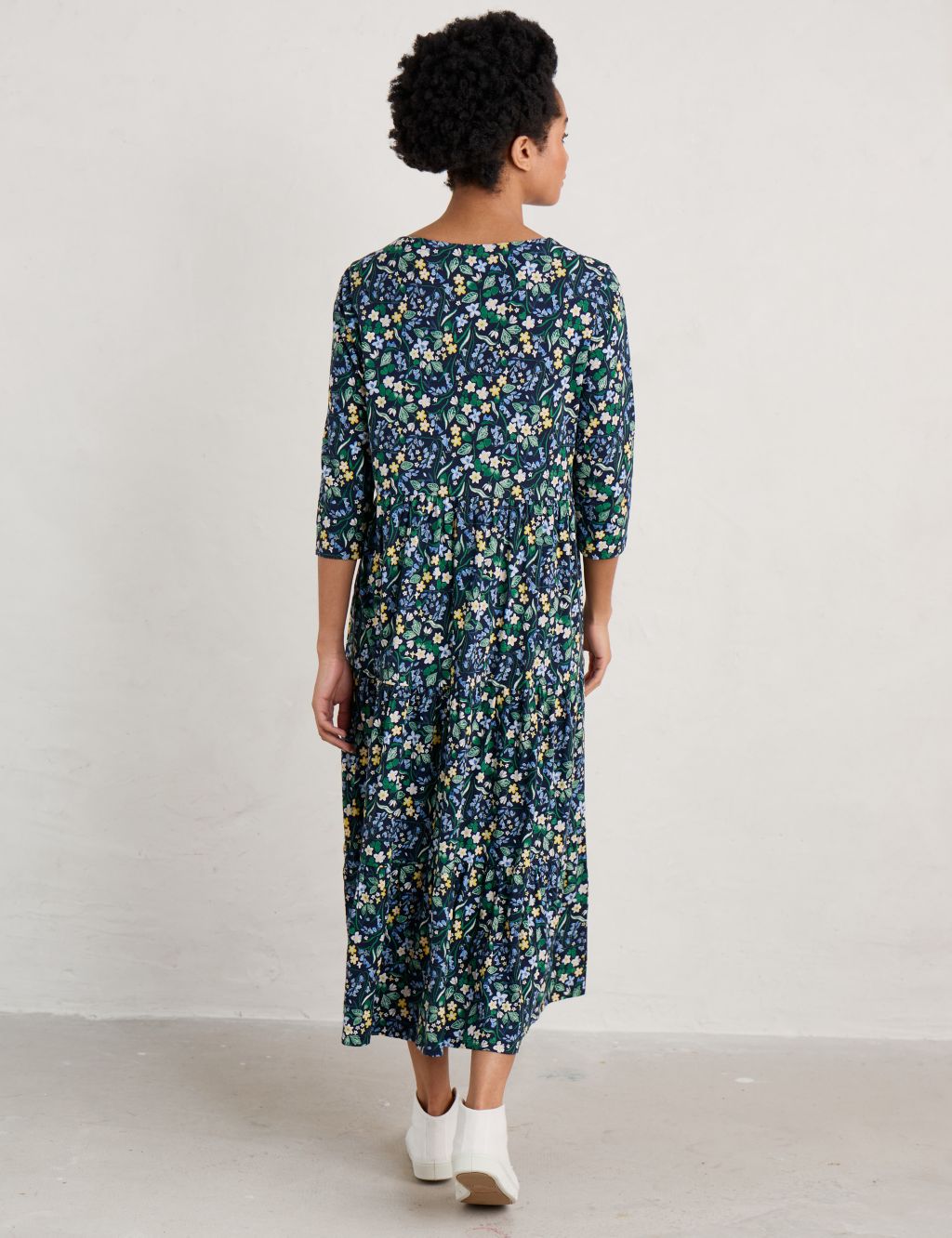 Organic Cotton Floral Midaxi Tiered Dress image 3