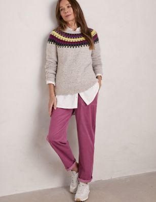 Seasalt Cornwall Womens Cord Tapered Ankle Grazer Trousers - 8REG - Purple, Purple