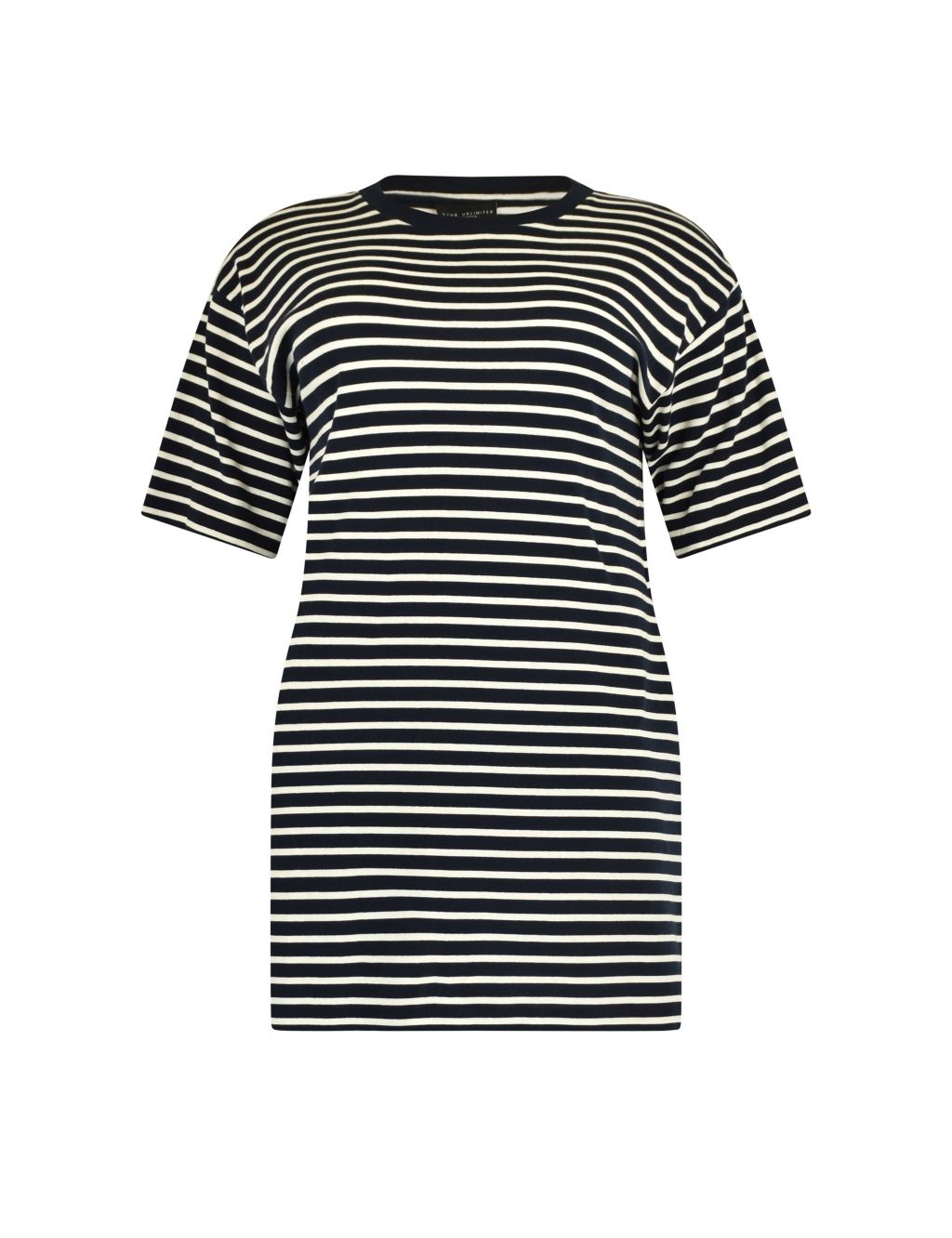 Jersey Striped Knee Length T-Shirt Dress image 2