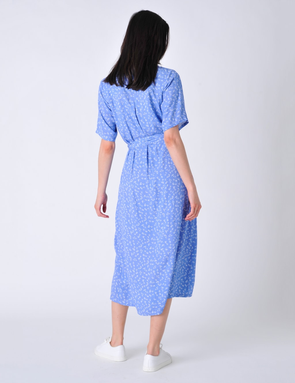 Floral Tie Waist Midi Shirt Dress image 4
