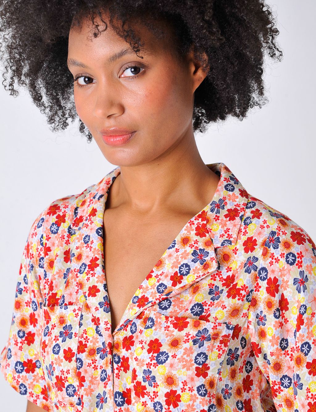 Floral Tie Waist Midi Shirt Dress image 5