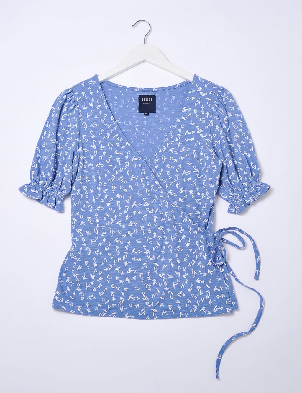 Jersey Floral Frill Detail Wrap Top image 2